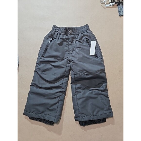 Iceburg Outerwear Snow Pants 2T Gray Black‎ Zip Pockets Boys Unisex Button Close - Picture 1 of 11